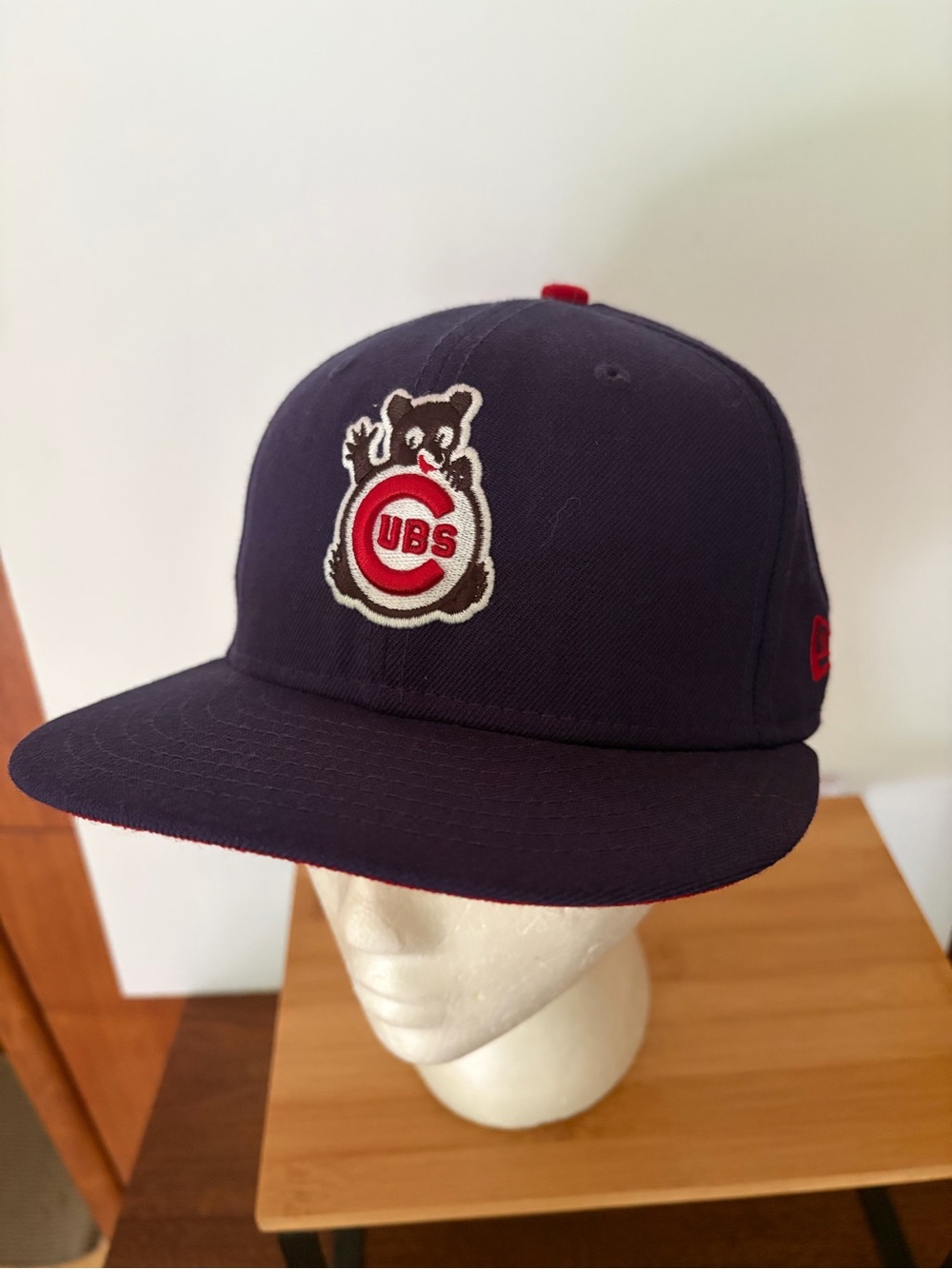 New Era MLB Chicago Cubs Navy & Red Fitted Sz 7 55.8cm Baseball Cap Cooperstown